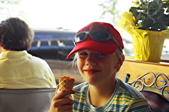 Rebecca and Waffle Cone Gelatto