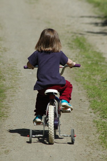 Jessica on bicycle