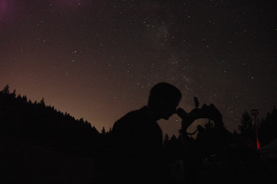 Astronomer silhouette