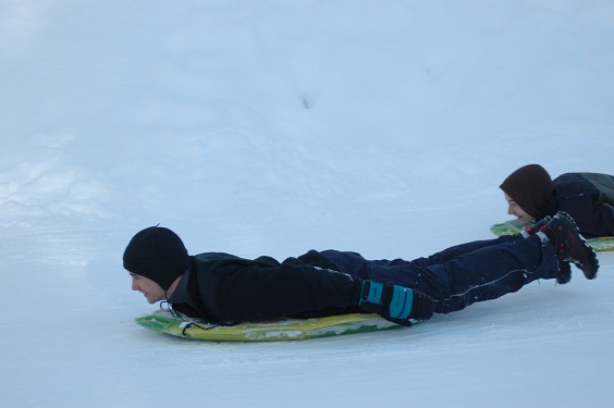 Jim and Zachary Tobogganing