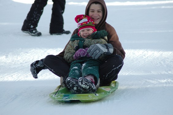 Jessica and Zachary Tobogganing