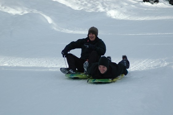Ellen and Jim Tobogganing