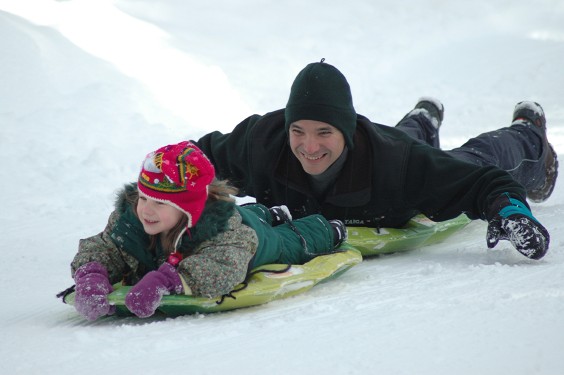 Jessica and Jim Tobogganing