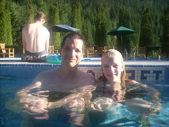 Jim and Rebecca at Nakusp Hotsprings